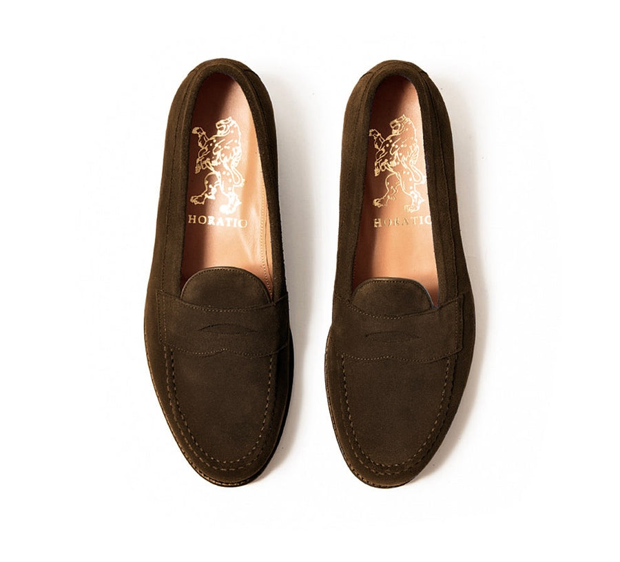 Horatio London Men’s Brown Suede Loafers - Classic Slip-On Dress Shoes Beaufoy_Brown_front_1200x.jpg?  main image 4