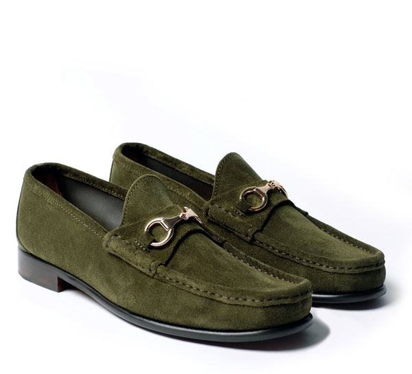 Unlined Beaufoy Loafer - Forest Green Suede