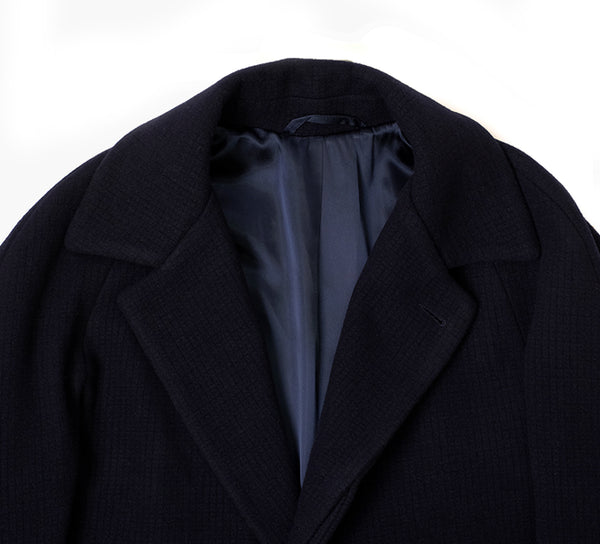Kilmore Coat - Navy Micro Check
