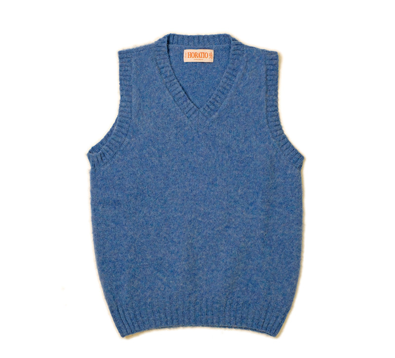 Briard Shaggy Vest - Blue