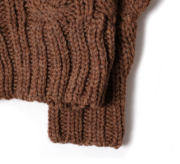Brodick Cable Crewneck - Brown