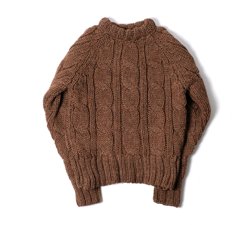 Brodick Cable Crewneck - Brown