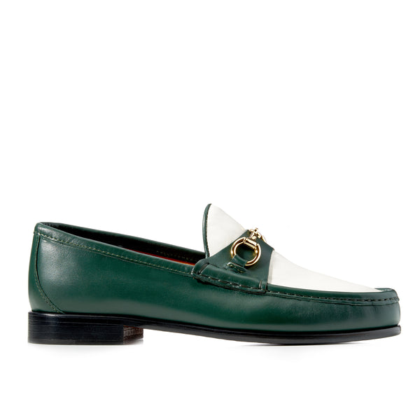 Beaufoy Loafer - Bottle Green White