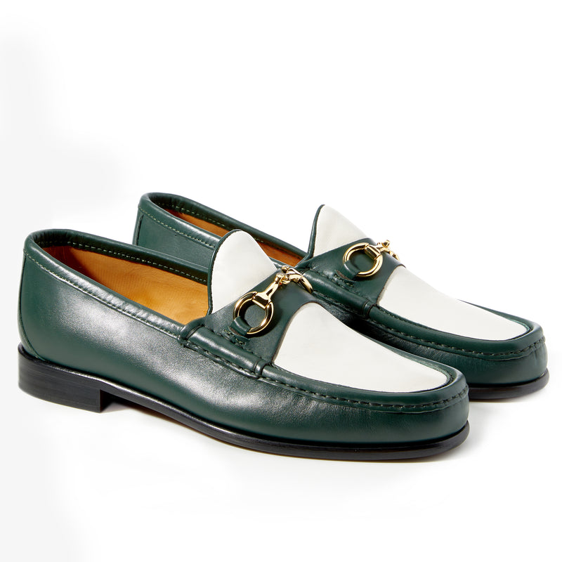 Beaufoy Loafer - Bottle Green White