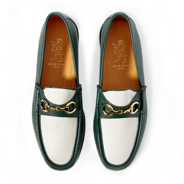 Beaufoy Loafer - Bottle Green White