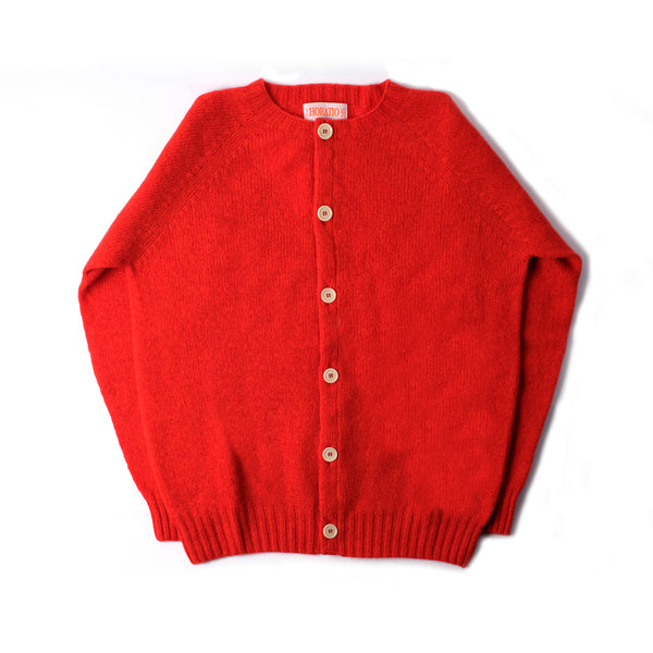 Inverugie Shaggy Cardi - Scarlet