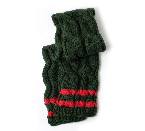 Hurley Cricket Scarf - Racing Green Cherry Red