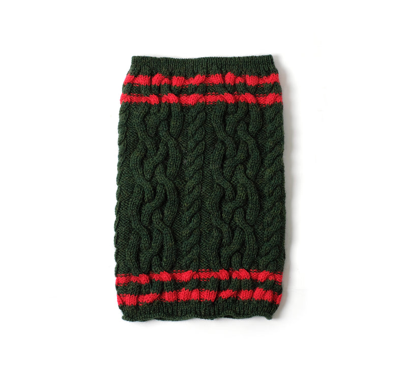 Turville Cricket Snood - Racing Green Cherry Red