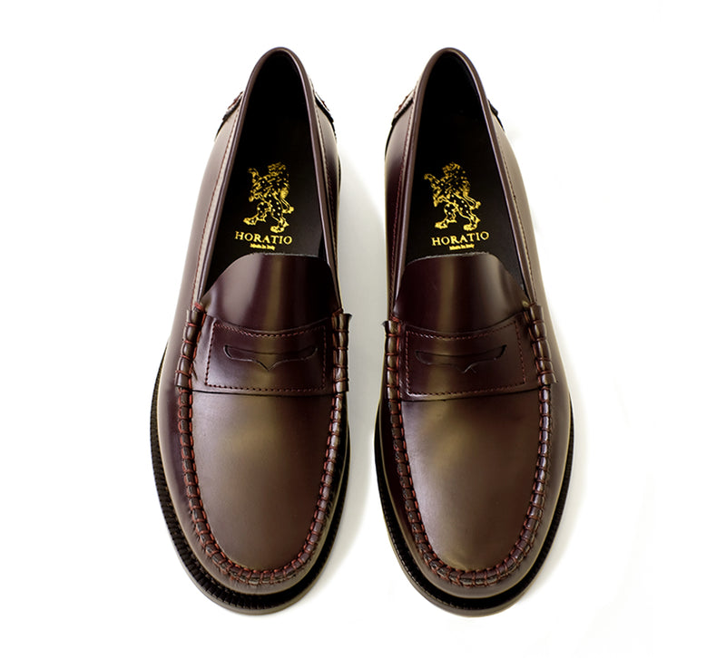【Ohotoro】 Walnut Shirring Loafer brown Hanover Loafer Burgundy – Horatio