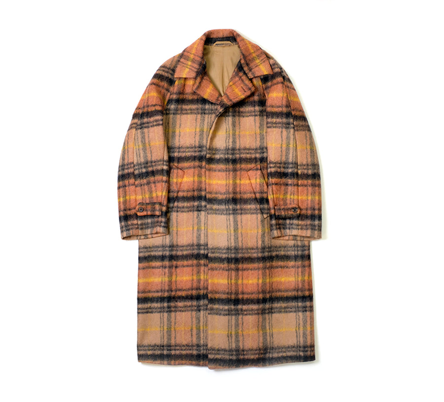 ジャケット・アウター sheller big check BISHU pure wool coat
