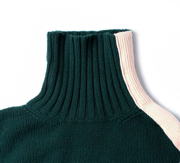 Marnoch Rollneck - Green Ecru