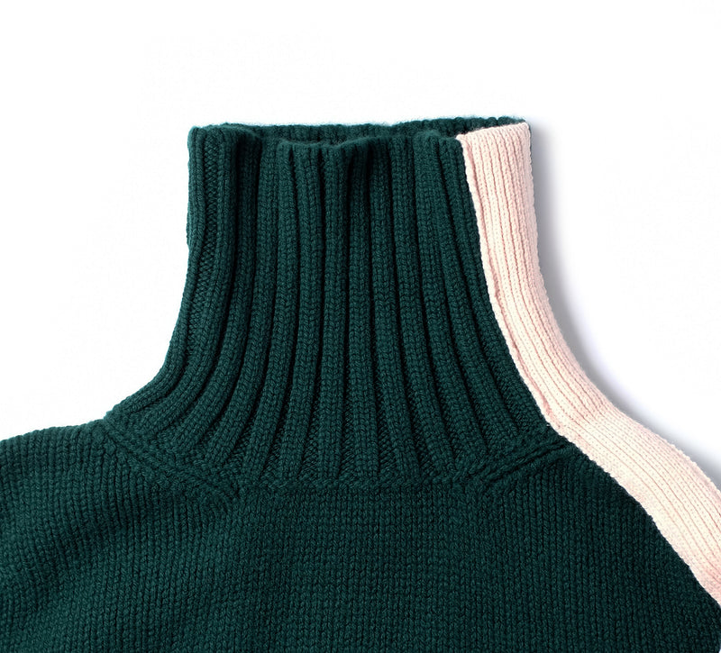 Marnoch Rollneck - Green Ecru