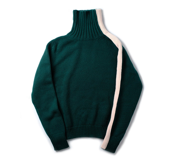 Marnoch Rollneck - Green Ecru
