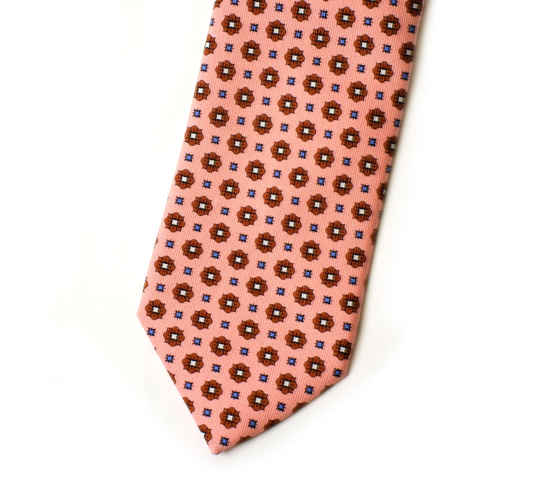 Deadstock Como Silk Tie - Pink Geo