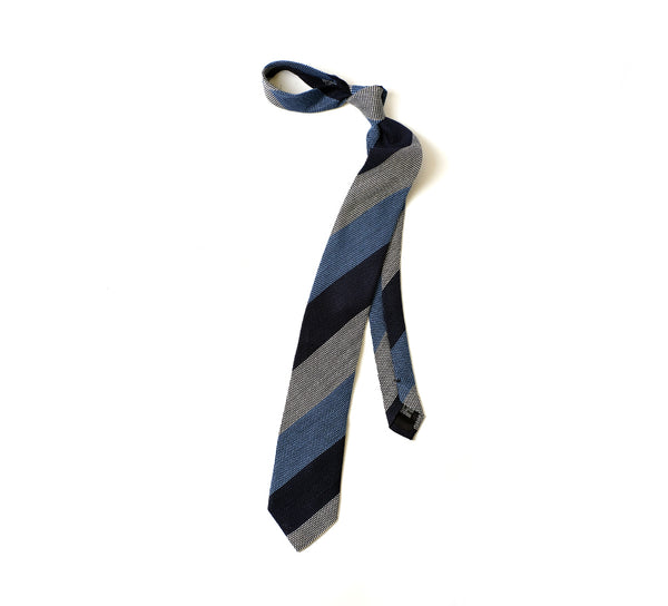 Deadstock Como Silk Tie - Blues Stripe