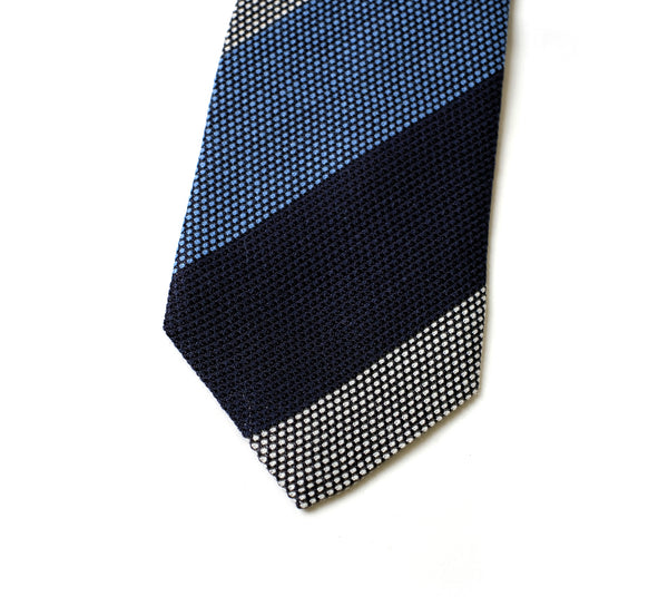 Deadstock Como Silk Tie - Blues Stripe