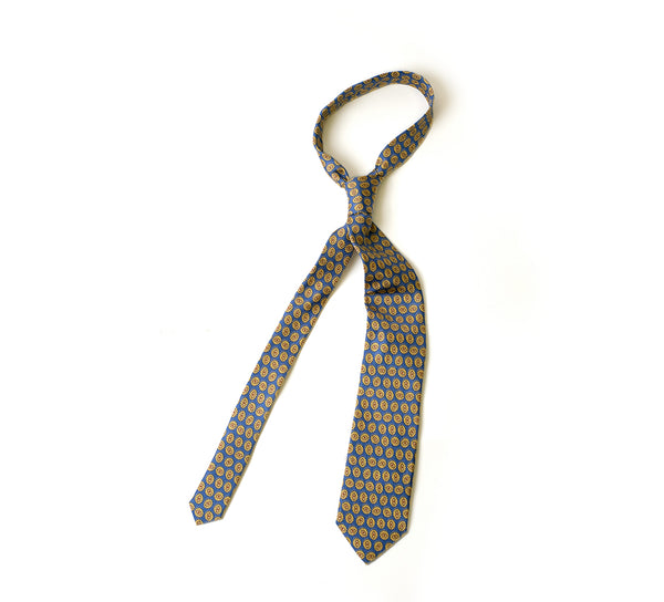 Deadstock Como Silk Tie - Blue Sunflower