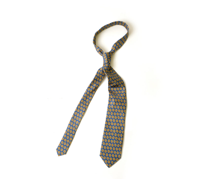 Deadstock Como Silk Tie - Blue Sunflower