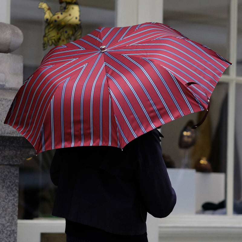 City Boy Folding Umbrella - Red Navy Stripe