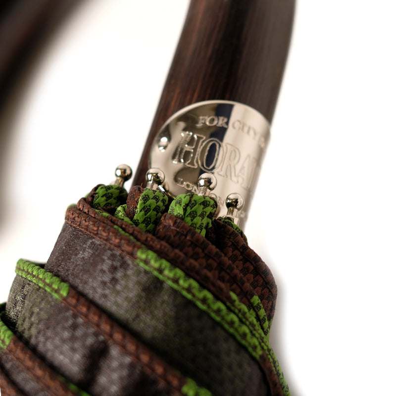 City Boy Folding Umbrella - Green Brown Stripe