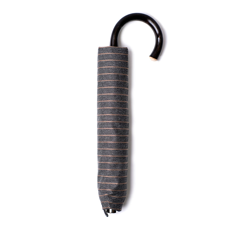 City Boy Folding Umbrella - Grey Chalk Stripe