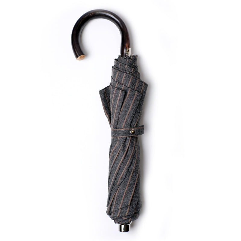 City Boy Folding Umbrella - Grey Chalk Stripe