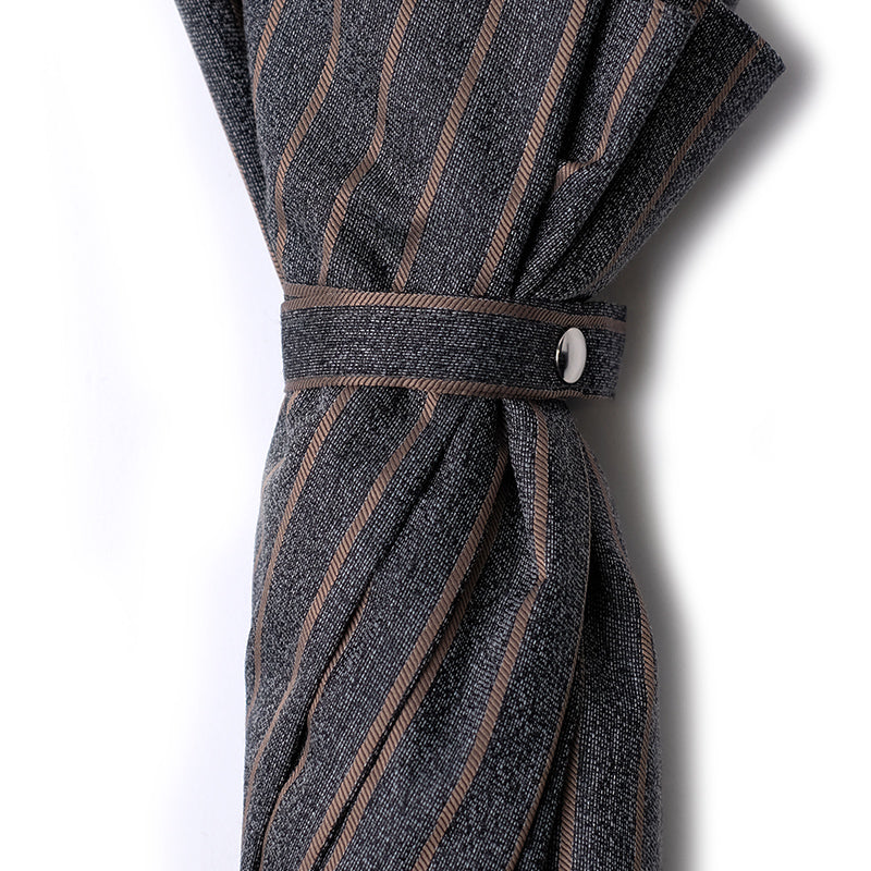 City Boy Folding Umbrella - Grey Chalk Stripe
