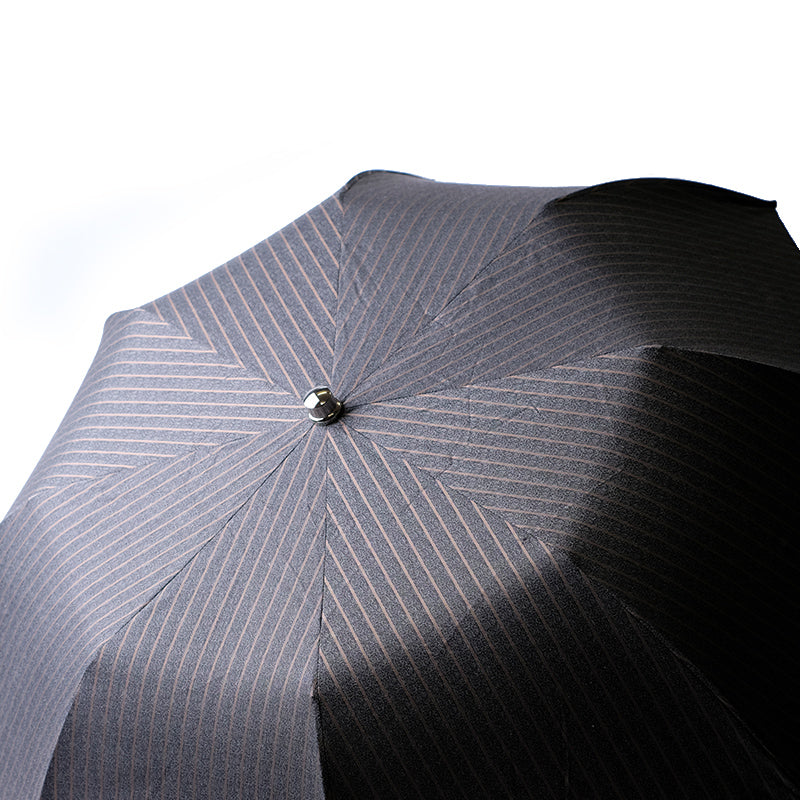 City Boy Folding Umbrella - Grey Chalk Stripe