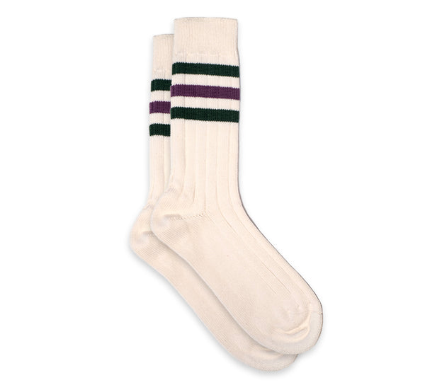 Sport Socks - Ecru Moss / Purple