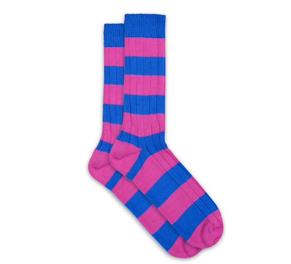 Striped Socks - Clematis / Blue