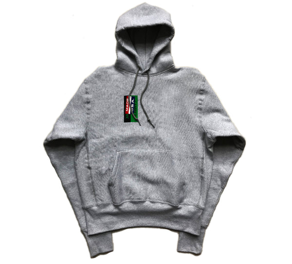 Cross Knit Hooded Sweatshirt Grey Marl